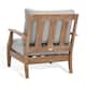 SAFAVIEH Couture Freida Wood Patio Arm Chair - 31.4" W x 35.6" L x 32.6" H - 31"W x 36"D x 33"H