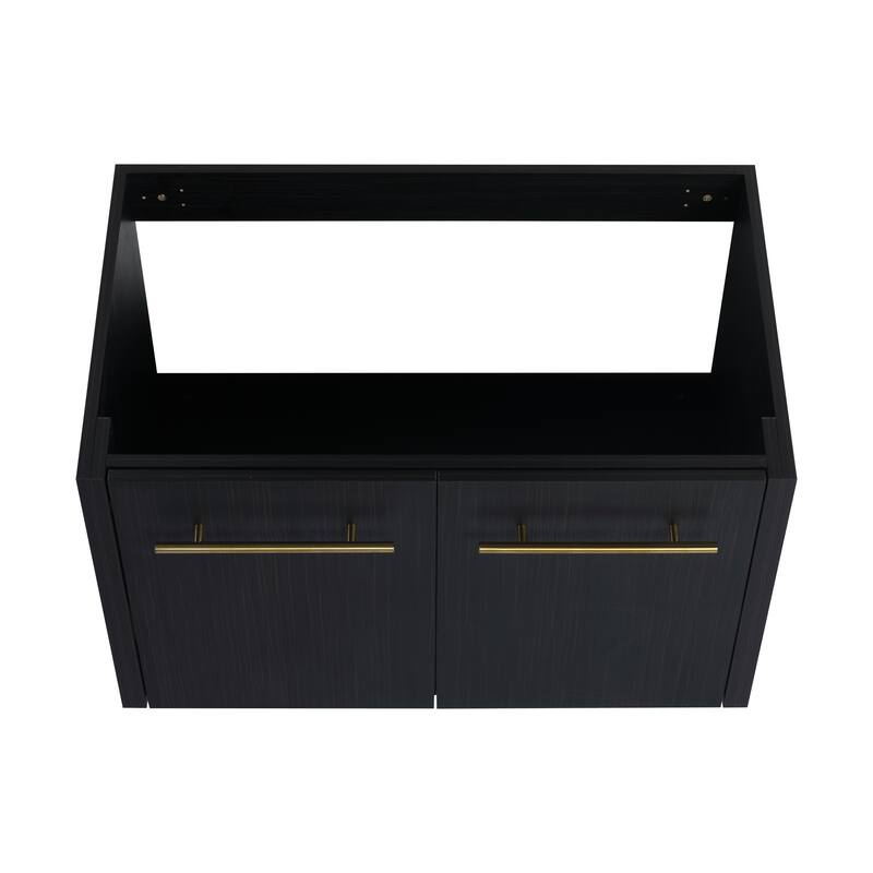 Modern Floating 24-Inch Bathroom Vanity Cabinet, Black Chestnut with Ample Storage, No Top Sink Included