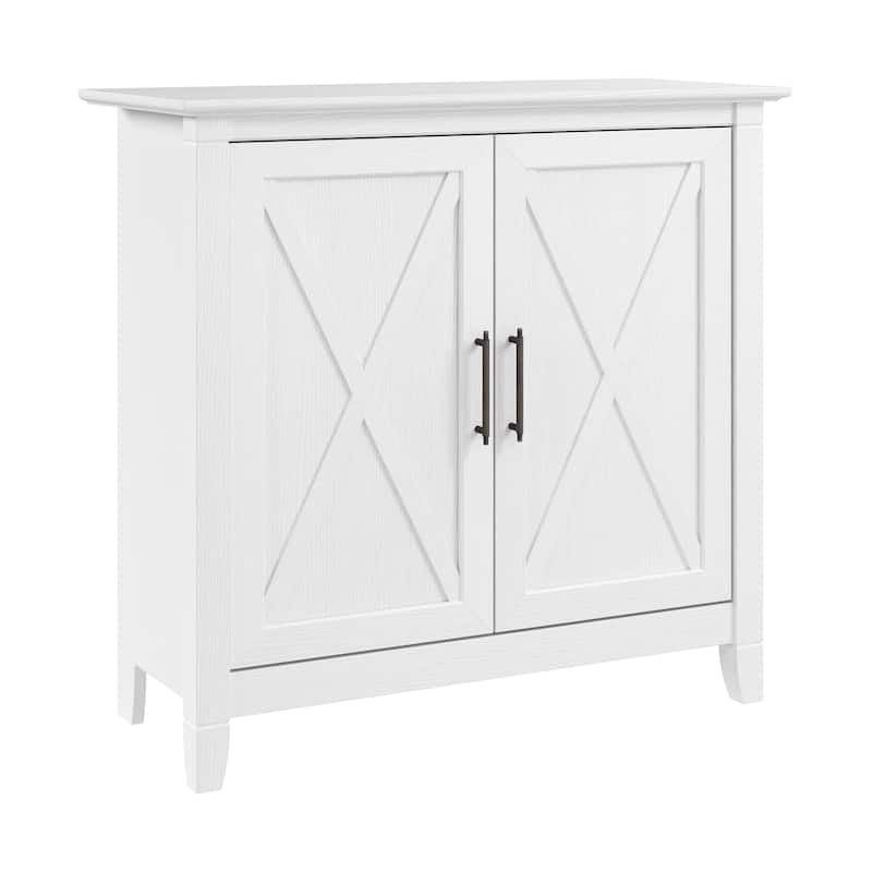 Key West Small Storage Cabinet with Doors by Bush Furniture - Pure White Oak