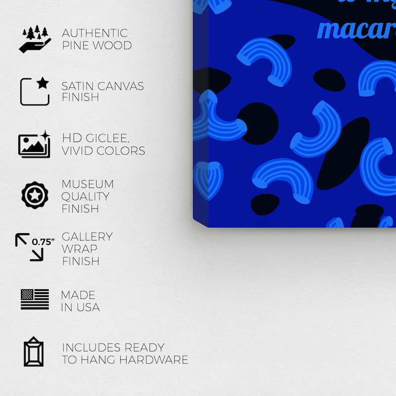 Wynwood Studio Canvas Food and Cuisine Macaroni Fav Yellow and Modern & Contemporary Wall Art Canvas Print