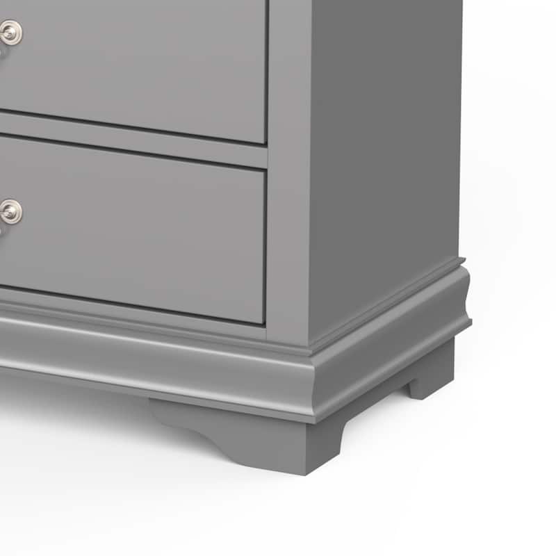 48" Tall Modern Gray Solid Wood 5-drawer Storage Chest