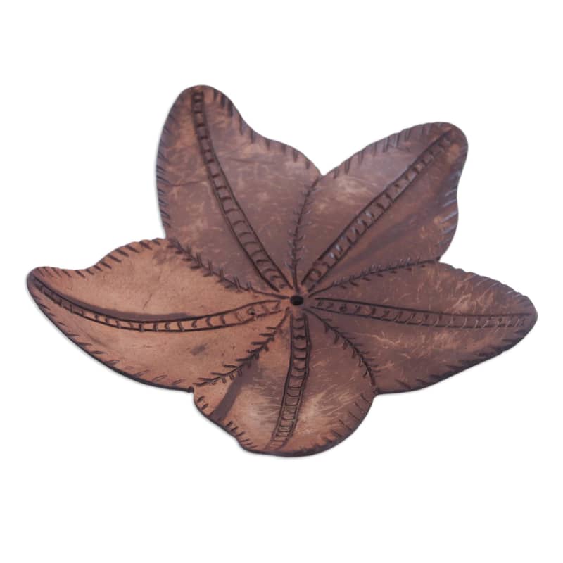 Novica Handmade Robust Rose Coconut Shell Soap Dish - Brown
