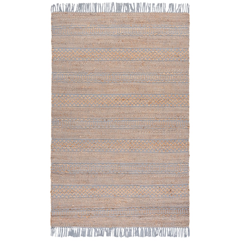 SAFAVIEH Hand-Woven Natural Fiber Ingebjorg Bohemian & Eclectic Cotton Rug - 5' x 8' - Natural/Grey