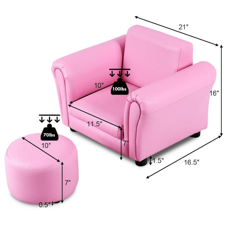 Costway Kids Sofa Armrest Chair Couch Children Toddler Birthday Gift