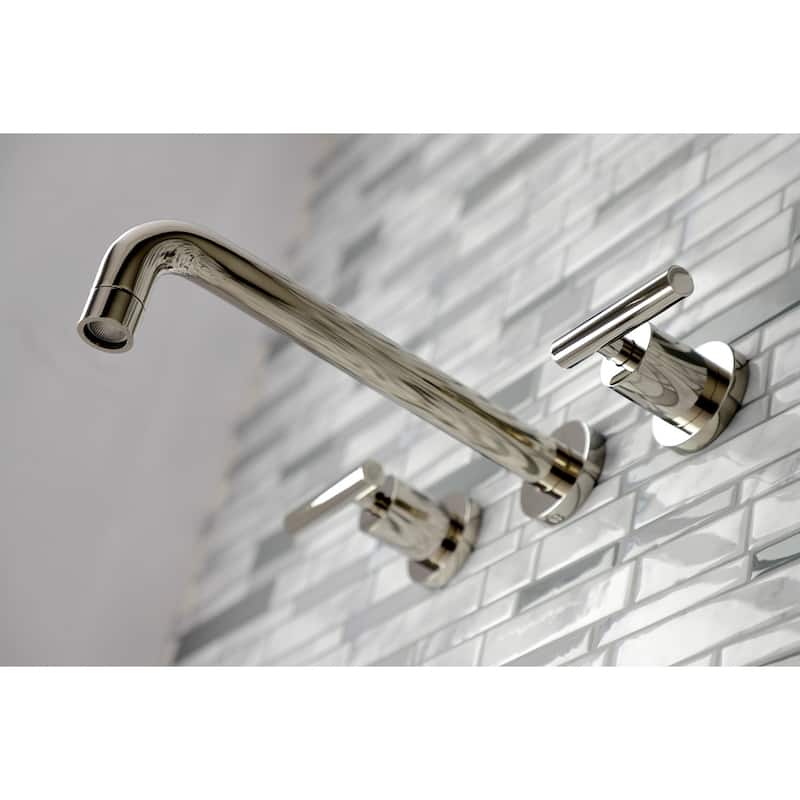 Manhattan 3-Hole Wall Mount Roman Tub Faucet in Brushed Brass