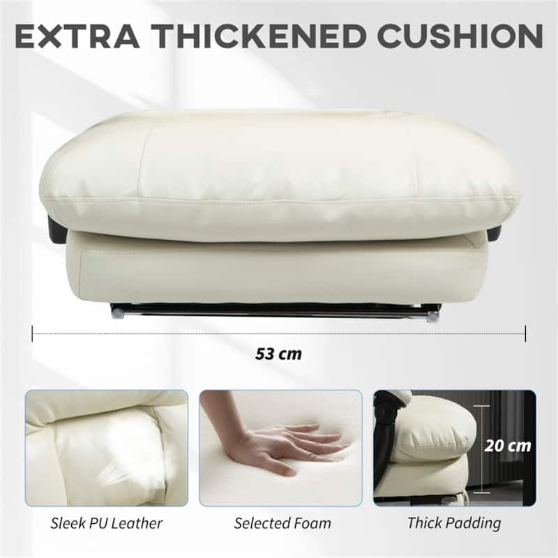 High Back Adjustable Seat Height PU Leather Desk Chair with Thick Cushion and Recline Function