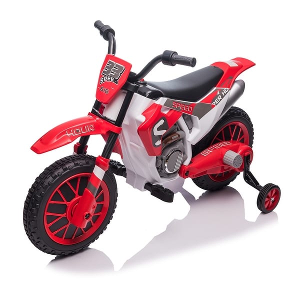 slide 2 of 49, 12V Kids Motorcycle Ride-On with Durable Build, Training Wheels, and Comfortable Seating for Ages 3-6 Red