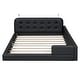 preview thumbnail 14 of 16, Queen Size Upholstered Platform Bed with 2 Reading Lights, White