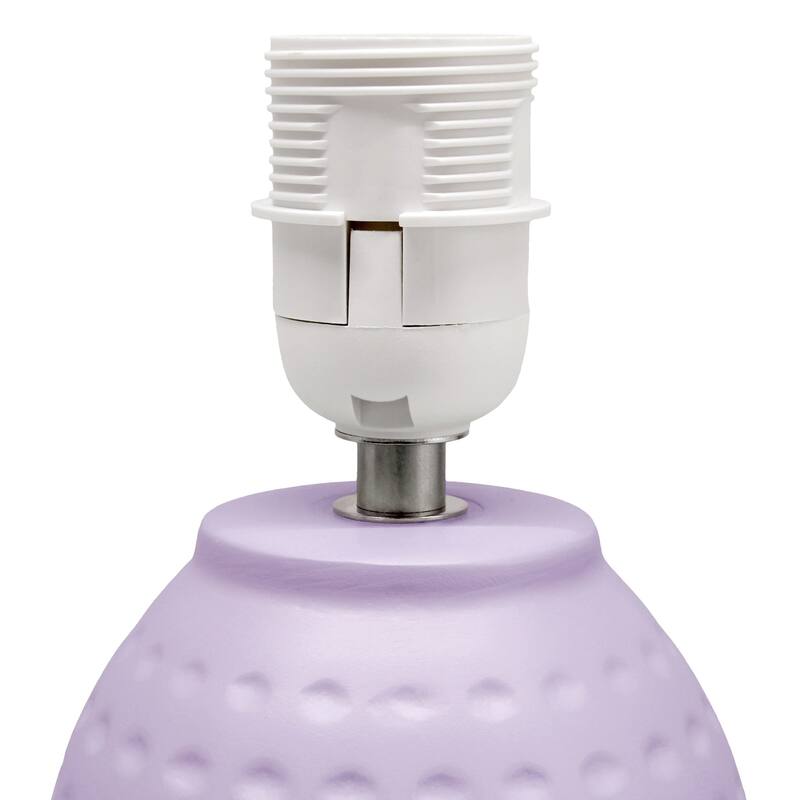 Petite Dimpled Ceramic Table Lamp with Tapered Shade - 12.5" - Lavendar