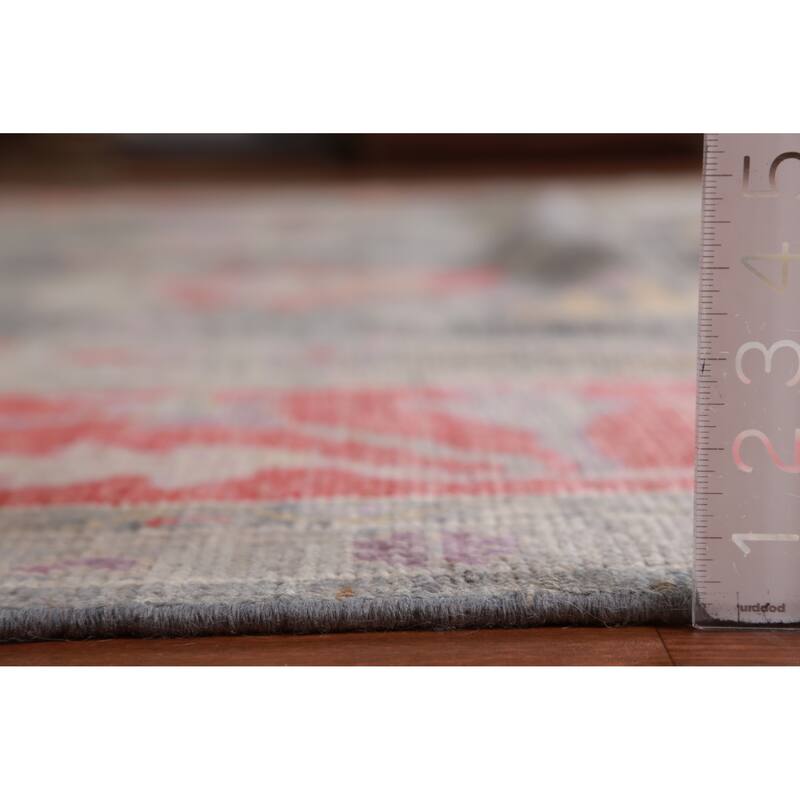 Hand Knotted Oriental 100% Wool Carpet Transitional All-Over Navy Blue & Blues Oushak Area Rug - 13' 9'' X 10' 2''