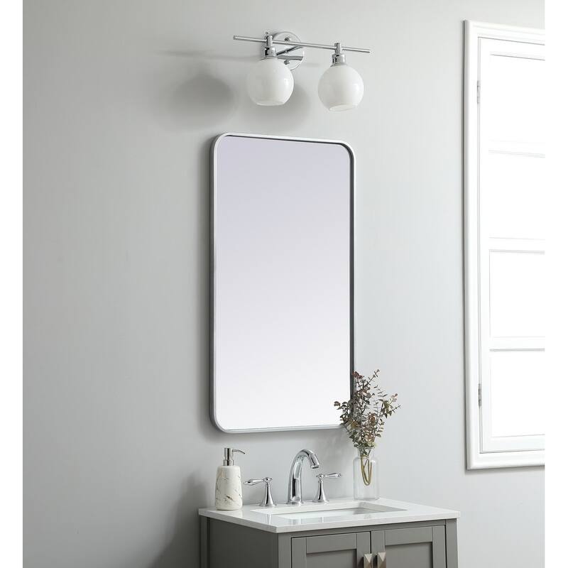 Ezra Soft Corner Metal Rectangular Mirror