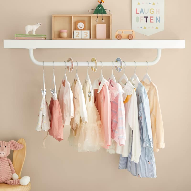 30 Packs Baby Hangers with Clips Baby Hangers with 6 Clothes Dividers - 11.8”W x 7.8”H