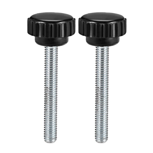 M6 x 44mm Male Thread Knurled Clamping Knobs Grip Thumb Screw on Type 2 Pcs