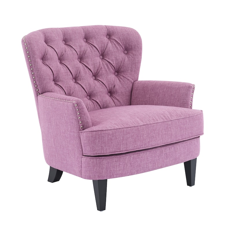 Reception Chair Versatile Side Chair Light Purple Upholstered Lounge Chair Office Chair with Nailhead Trim