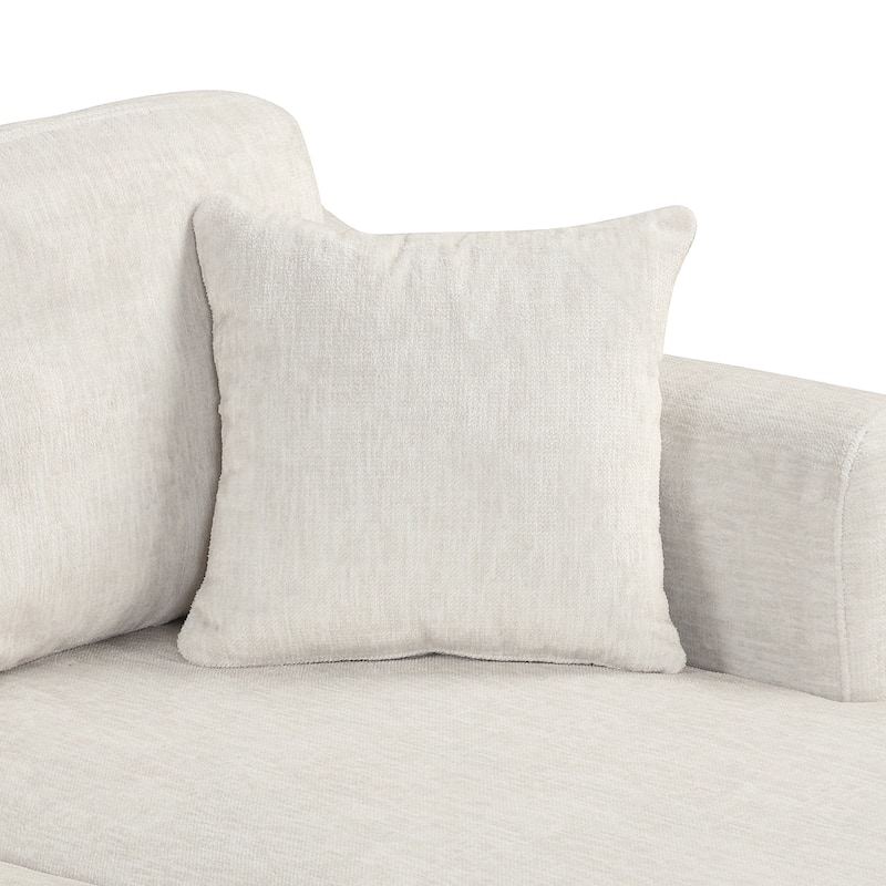 111.8" Chenille U-Shaped Sectional Sofa with Storage Ottoman (6-Seat)