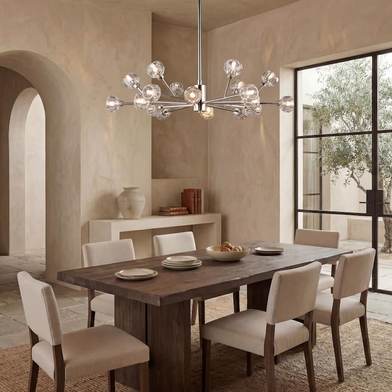 SAFAVIEH Couture Ermina Crystal Sputnik Chandelier. - 35 In W x 21 In D x 21 / 51 In H