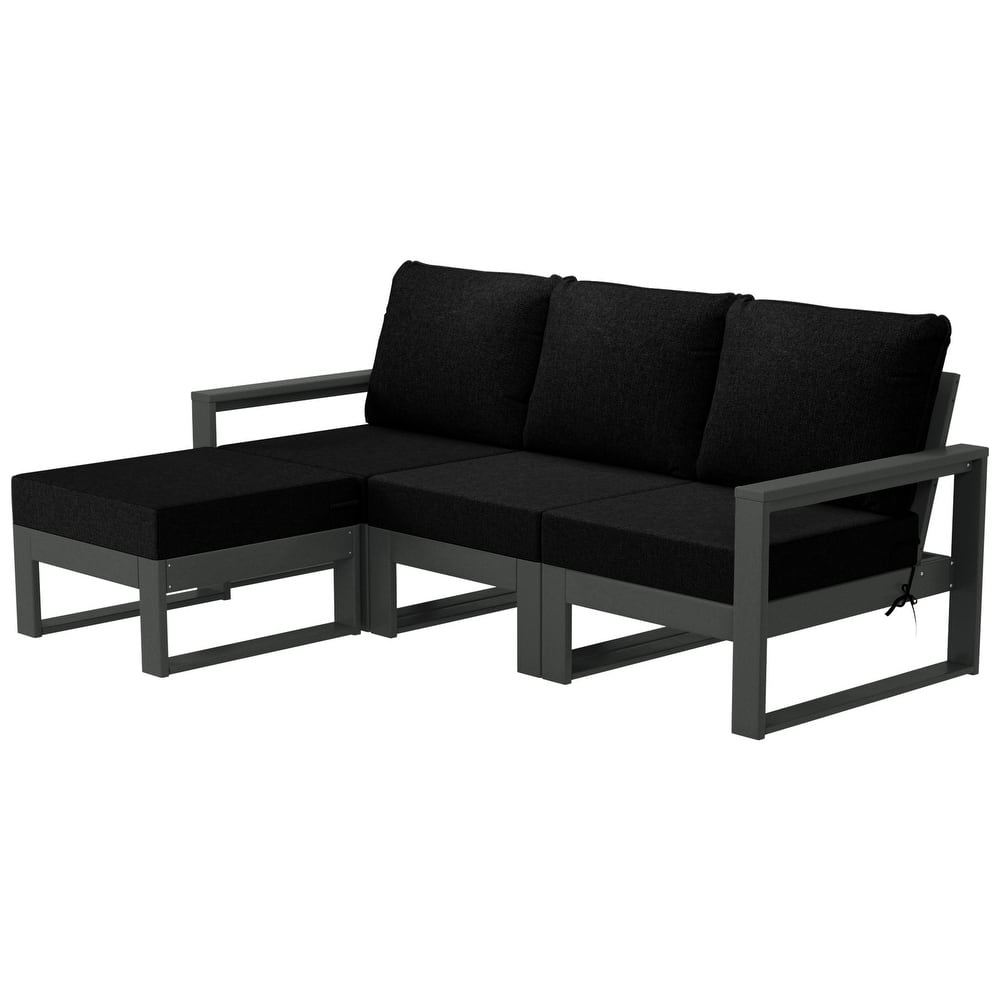 Endless Patio 4-Piece Deep Seating Set with Ottoman with Gray Frame