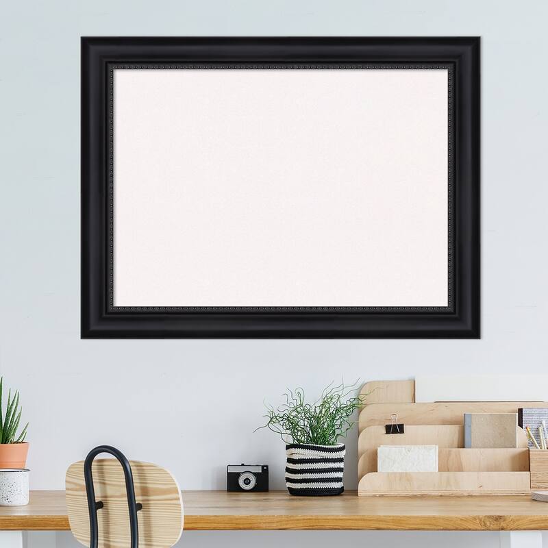 Astor Black Framed White Corkboard Bulletin Board, Organization Board, Pin Board