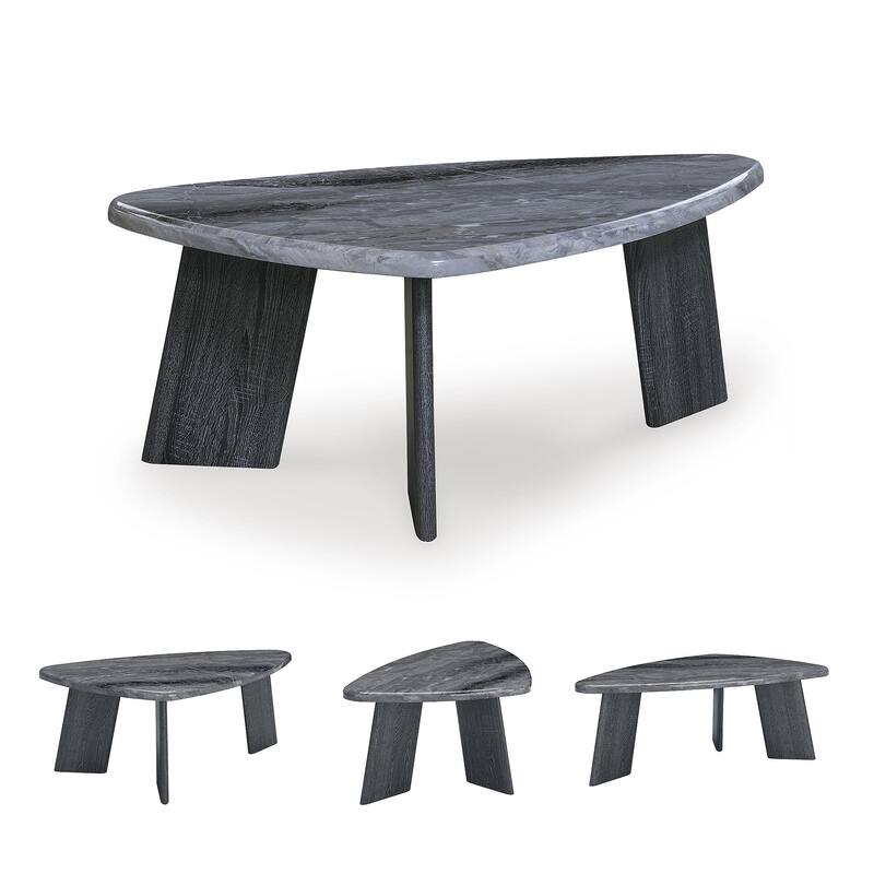 Signature Design by Ashley Bluebond Gray Table (Set of 3) - 52"W x 30"D x 19"H