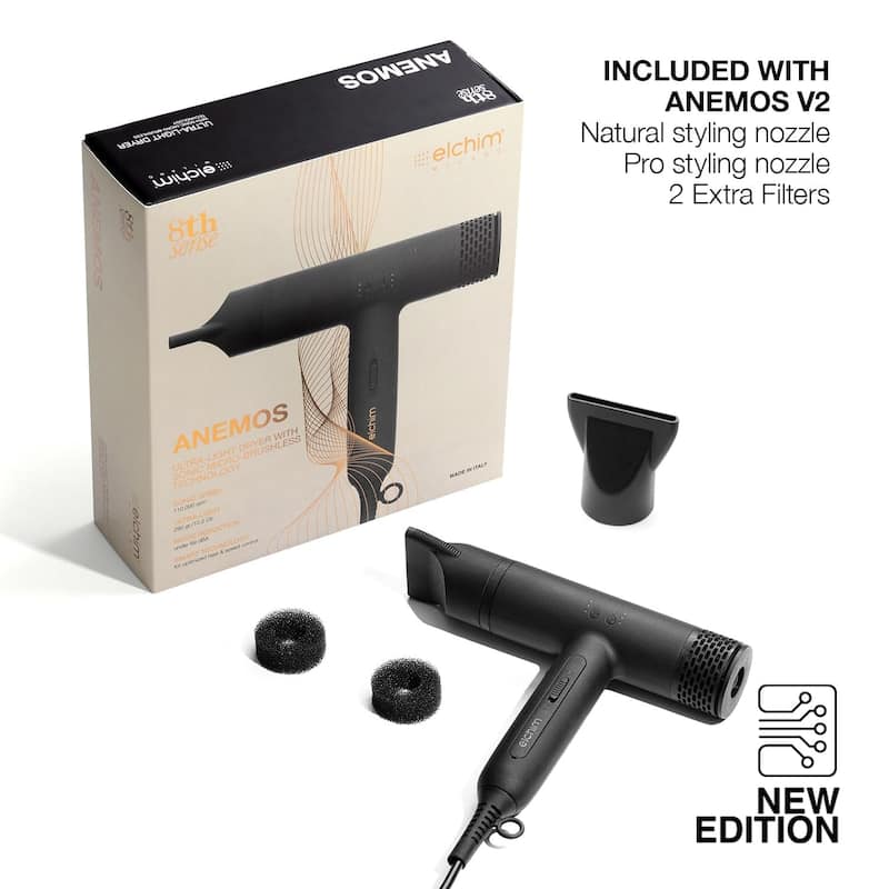 Elchim Anemos V2 Ultra-Light Hair Dryer with Sonic Technology