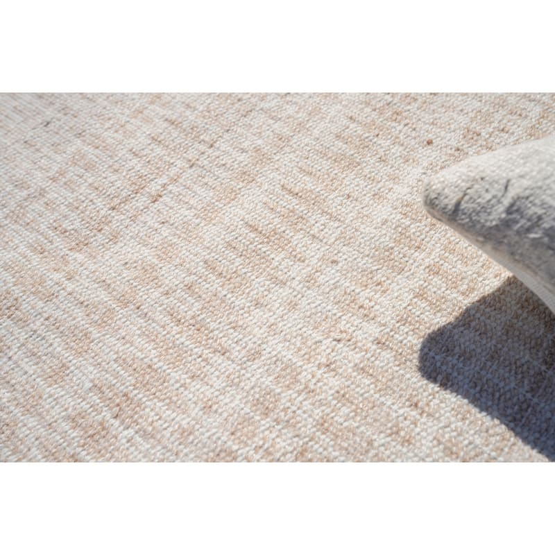 Florence Indoor/Outdoor Flatweave PET yarn Light Beige Area Rug.
