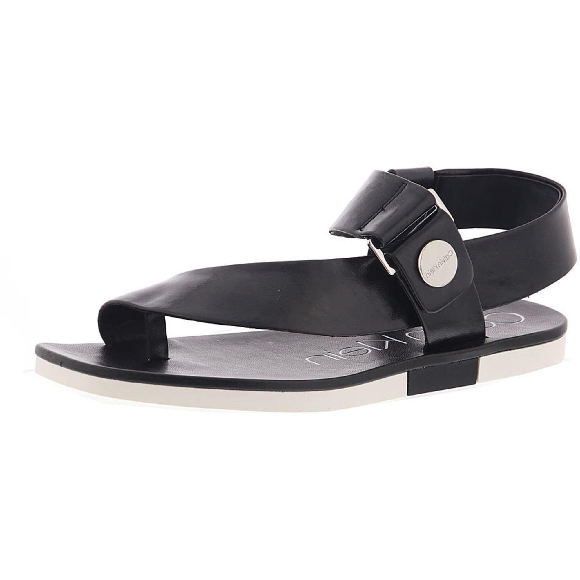 black flat sandals with ankle strap