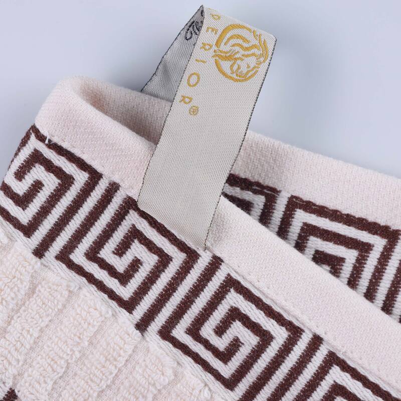 Superior Athens Cotton Floral Border Greek Key 6-Piece Towel Set