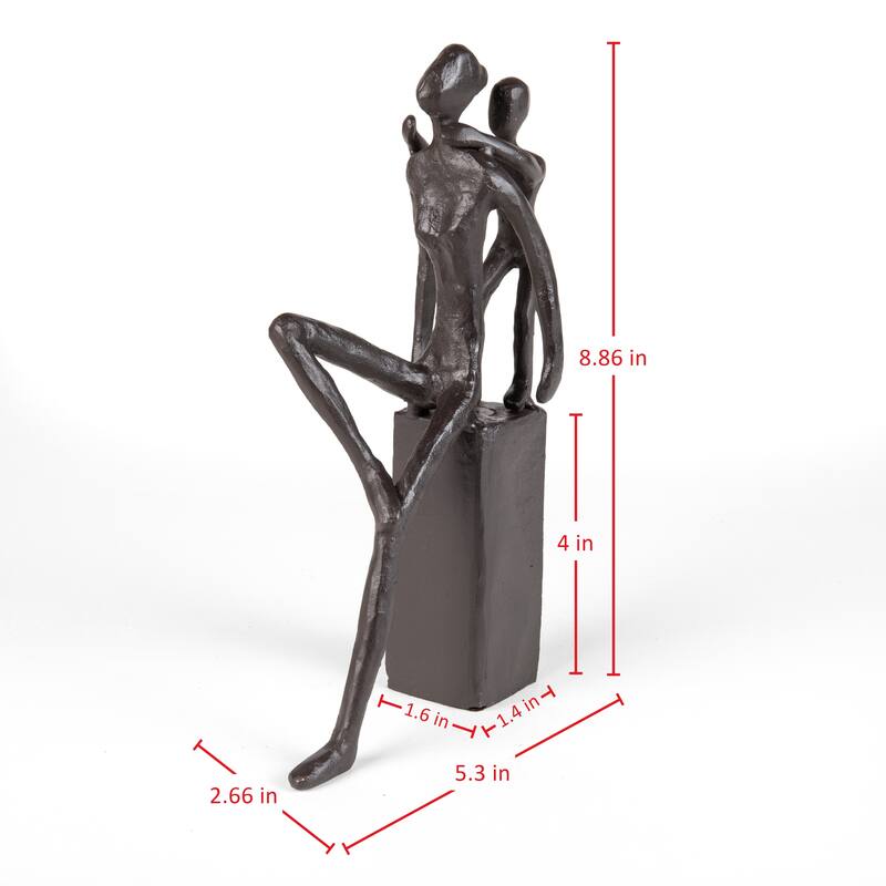 Playfullness Mother and Child Cast Iron Sculpture