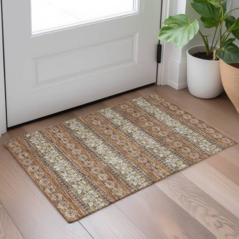Machine Washable Indoor/ Outdoor Stripe Sochi Chantille Rug