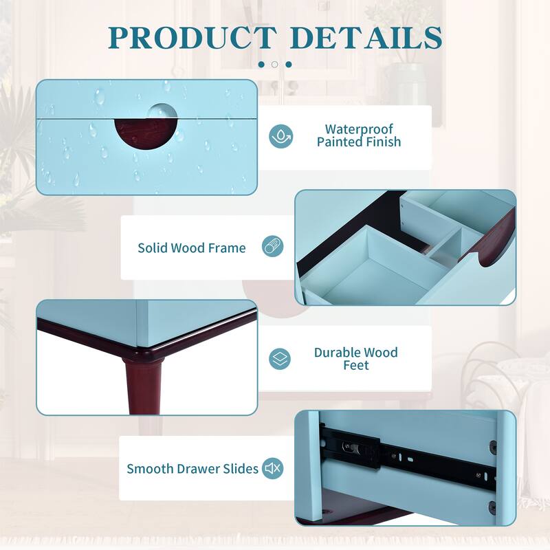 Modern 30" Bathroom Vanity with Ceramic Sink, Solid Wood Frame & 2 Drawers, Durable & Stylish Storage