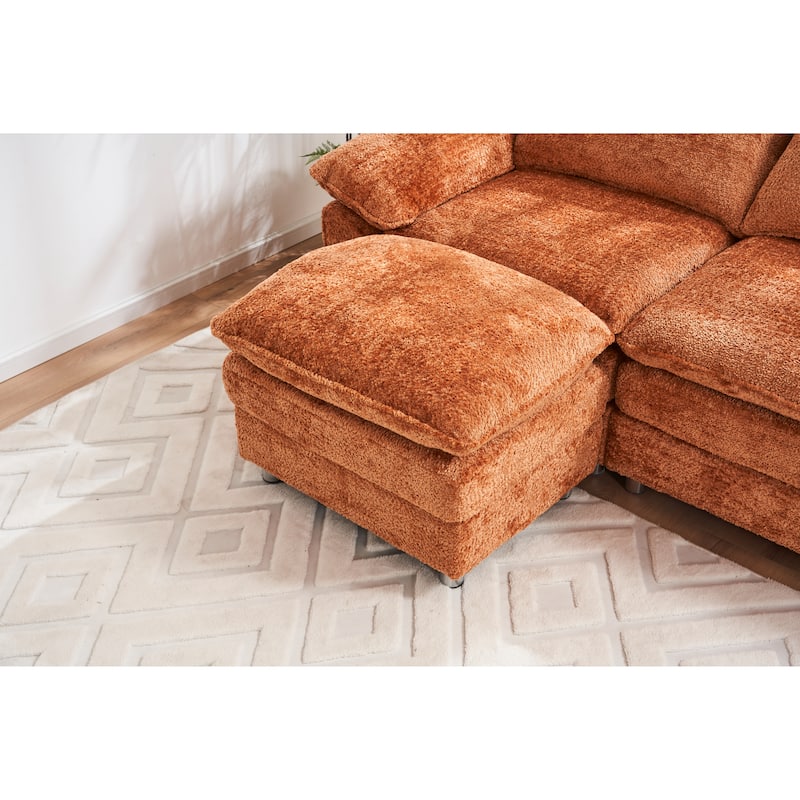 3-Seat Sofa with Ottoman Upholstered Sleeper Loveseat Sofa