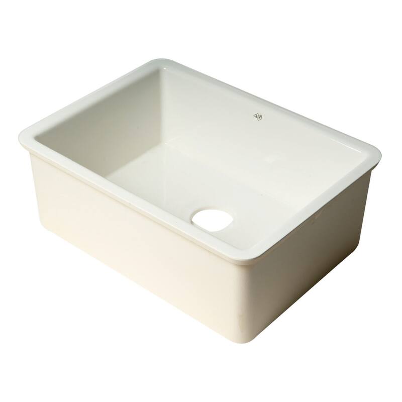 ALFI brand 23" Traditional Fireclay Undermount Rectangular Kitchen Sink - White