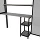 preview thumbnail 16 of 22, Full Size Metal Loft Bed with Wardrobe, Desk, Storage Shelves