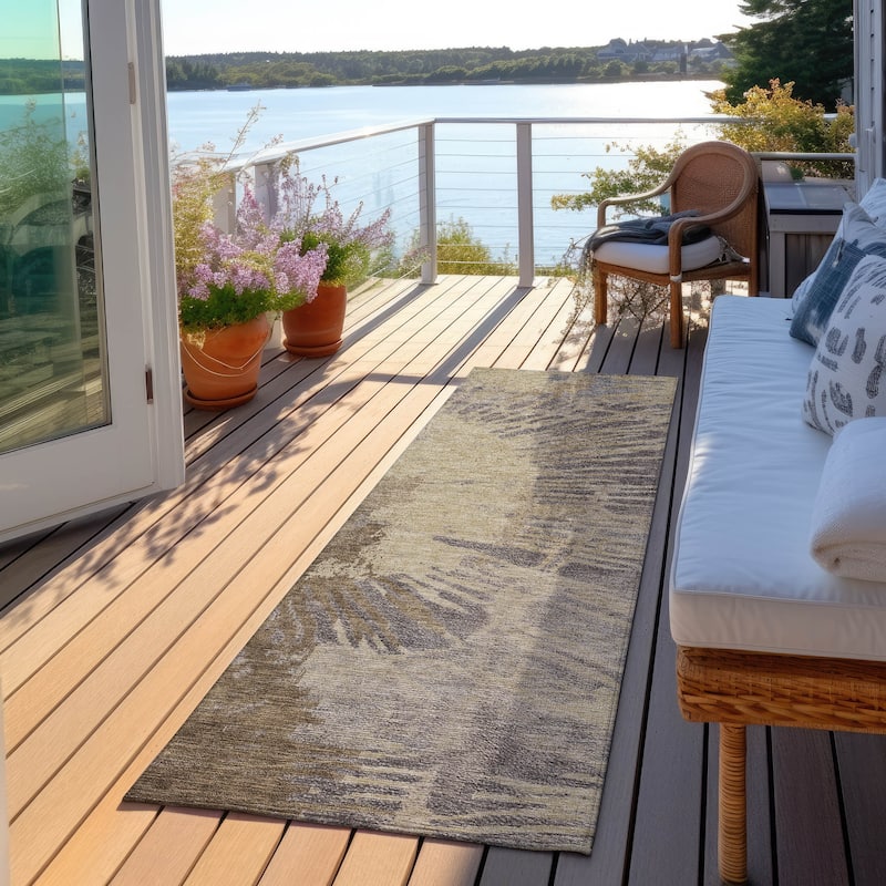 Machine Washable Indoor/ Outdoor Chantille Modern Burst Rug