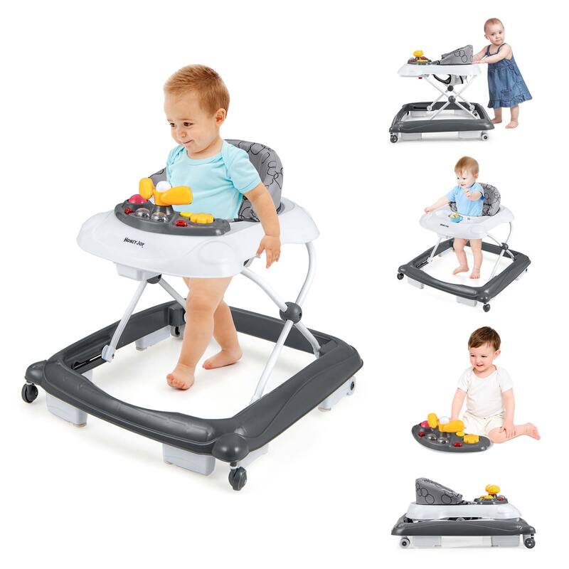 Honeyjoy Foldable Baby Walker with 3 Adjustable Heights Comfy Padded - See Details