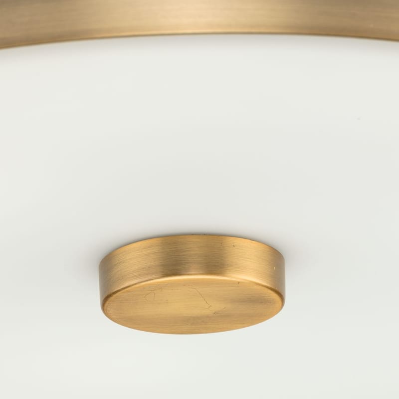 Gilliam Collection Three-Light Vintage Brass New Traditional Flush Mount - 16.12 in x 16.12 in x 4.37 in
