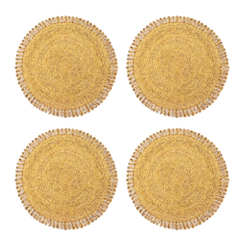 Caravan Loopy Abaca Placemats - Set of 4 - Mustard, Natural