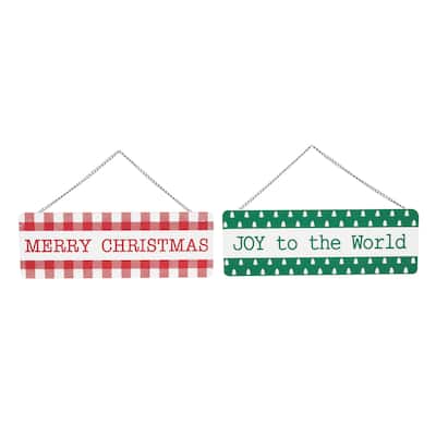 Transpac Metal Hanging Christmas Decor Set of 2 Christmas Home Decorations