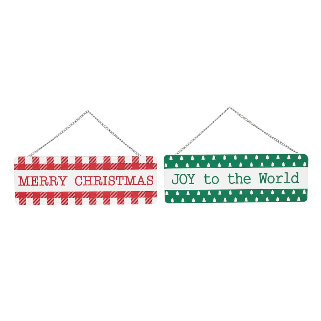Transpac Metal Hanging Christmas Decor Set of 2 Christmas Home Decorations