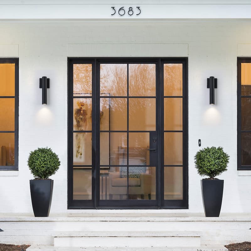 12.4" Outdoor Linear Integrated LED Wall Sconce - H12.4" x W3.4" x D4.5"