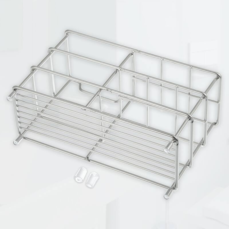 6 Slots 304 Stainless Steel Toothbrush Holder, Toothpaste Holder Stand, Bathroom Kitchen Accessories Organizer