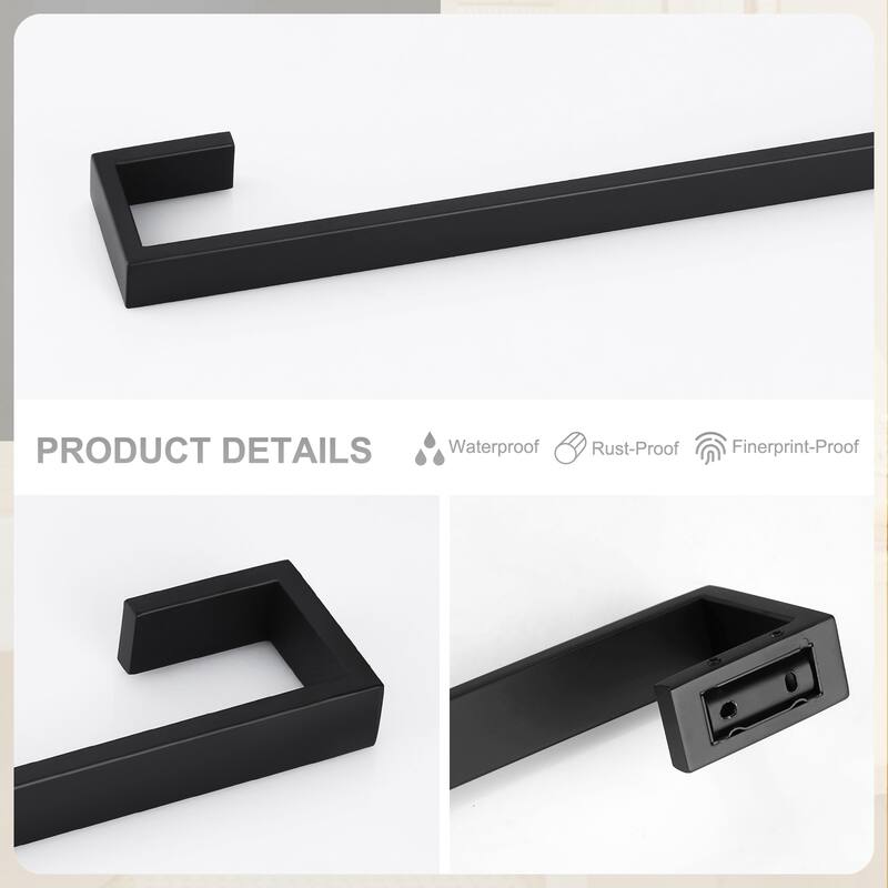 WOWOW Modern Style 4-Piece Bathroom Hardware Set with Installation Accessories