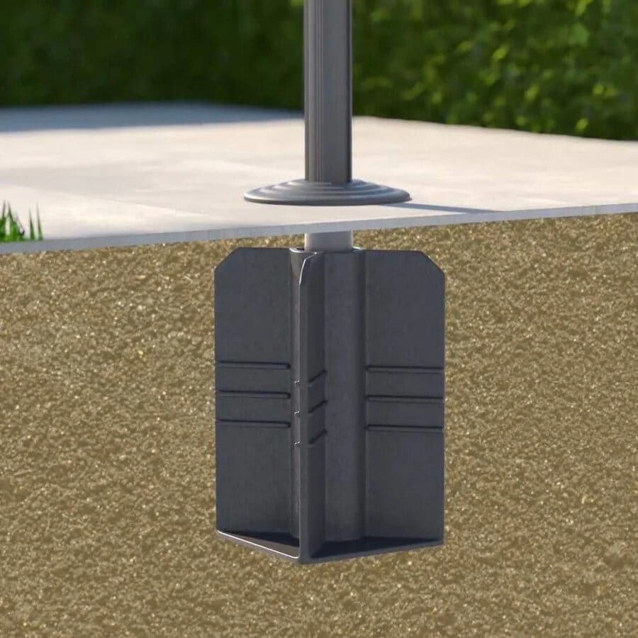PURPLE LEAF Outdoor Patio Umbrella Base in Ground - 10.8" X 10.8"