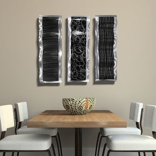 Statements2000 Abstract Silver Metal Wall Accent Decor by Jon Allen Ripple Wave 