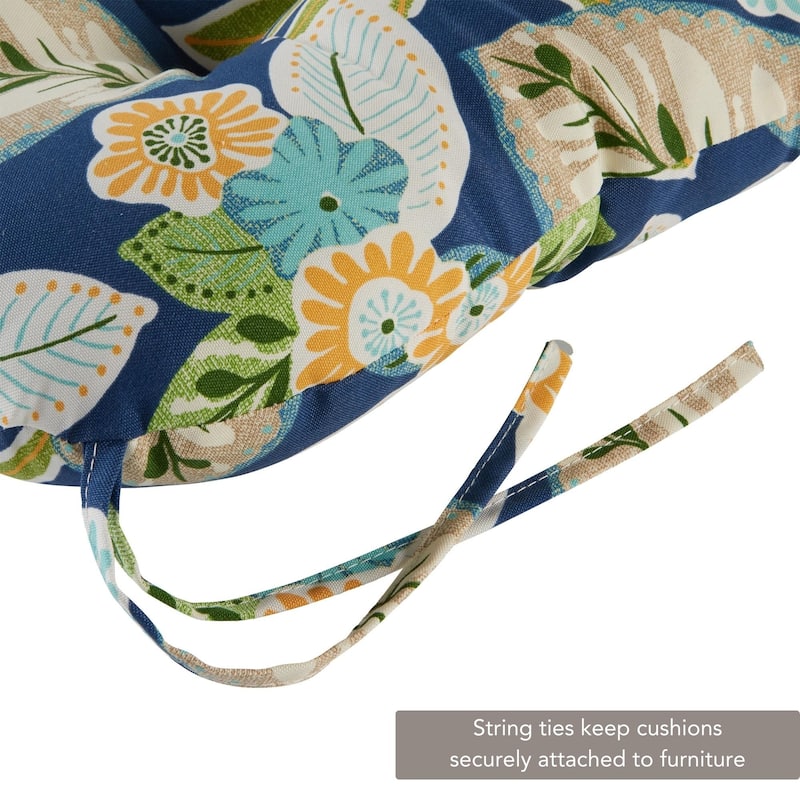 Floral 20-inch Outdoor Chair Cushion (Set of 2)
