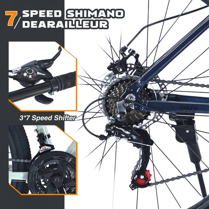 Unisex Mountain Bike - Front Suspension, Aluminum Alloy Frame, Multiple Speeds - 27.5