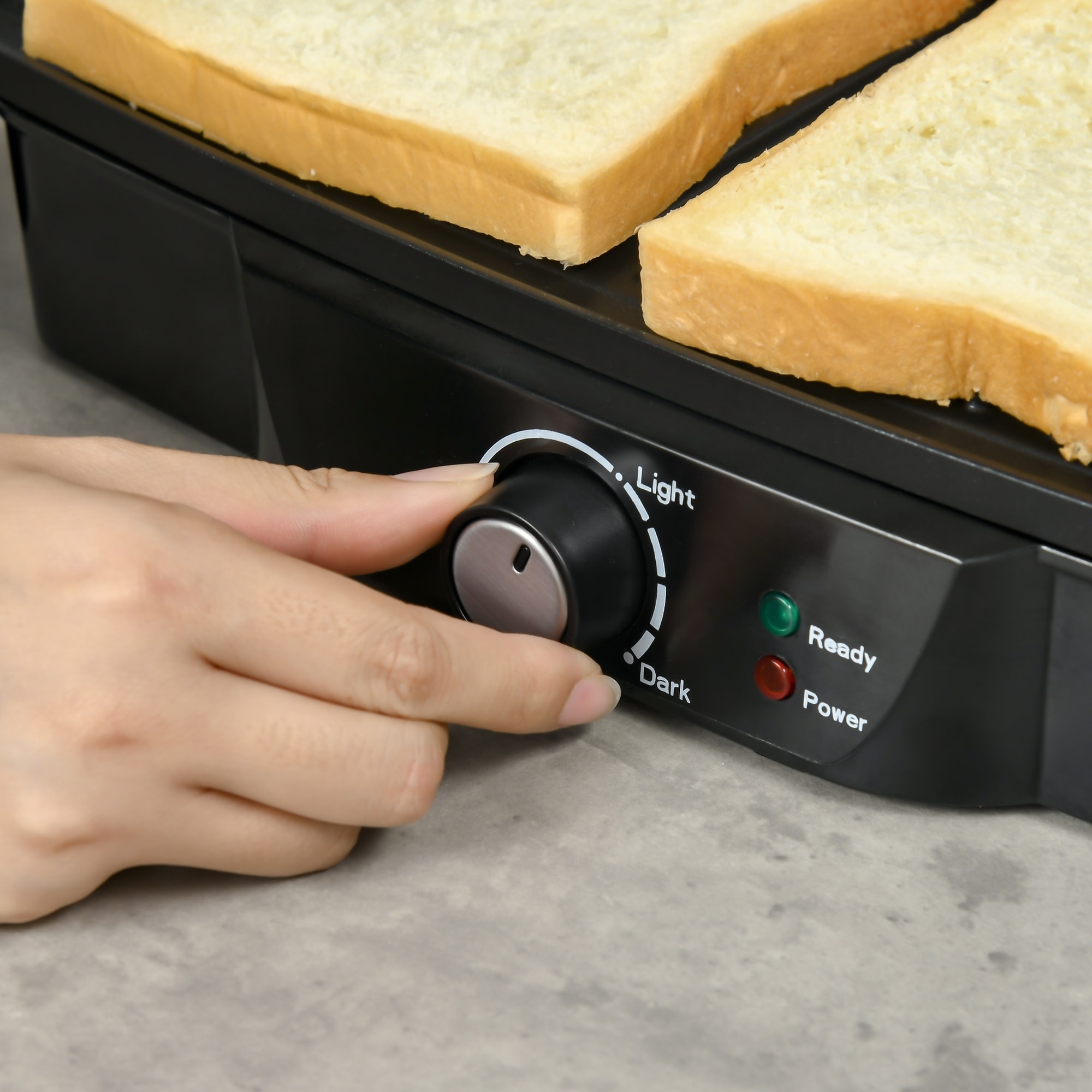 4 Slice Panini Press Grill Sandwich Maker with Non Stick Double Plates 13.75 L x 12.75 W x 4.75 H Black