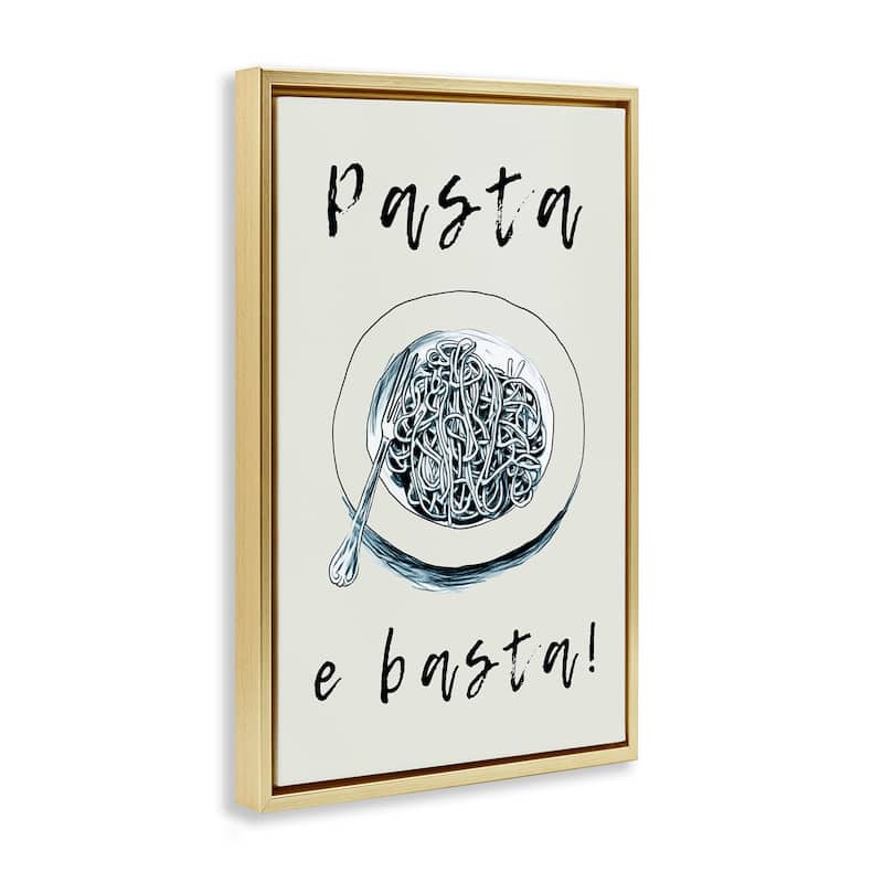 Stupell Pasta e Basta Meal Framed Floater Canvas Wall Art Design By Andreas Magnusson