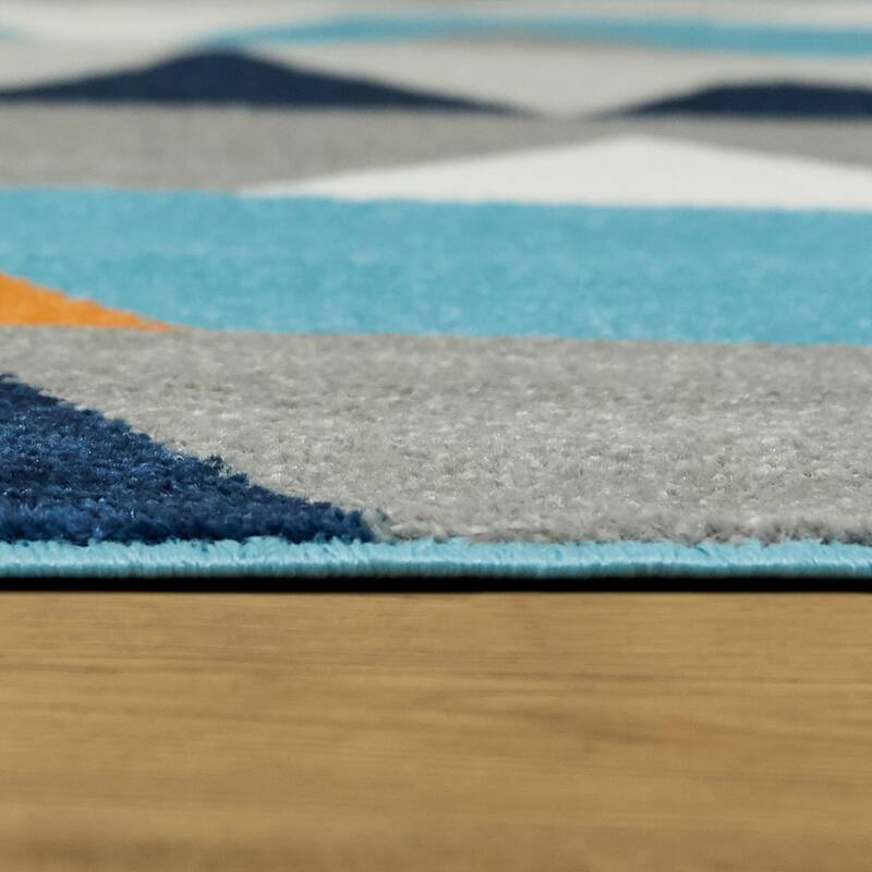 Modern Multicolor Geometric Contemporary Area Rug