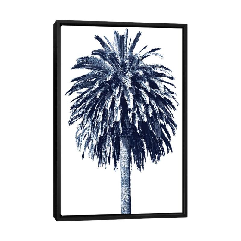 iCanvas "Blue Palm Tree II" by Devon Davis Framed - Black - 40x26